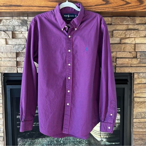 Ralph Lauren Custom Fit Mens Long Sleeveeve Button Down Size XL - Picture 1 of 12